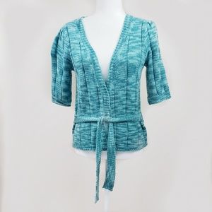 Anthro Glyn Mer Green Short Sleeve Knit Top Sz. M